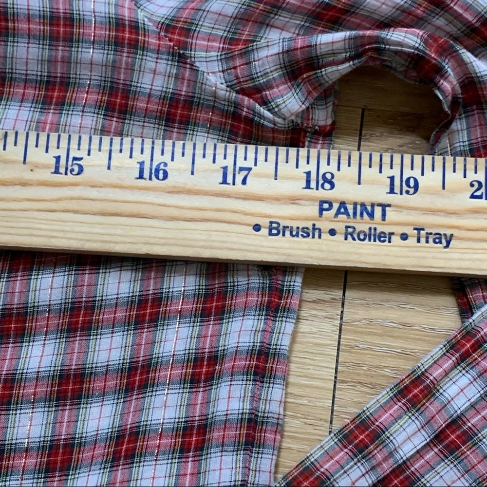 J Crew Plaid Ruffle Button Down Shirt 2 - Picture 8 of 9